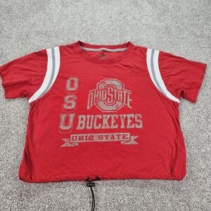 Ohio State Buckeyes Womens Tshirt‎ Red 2XL Cropped Cinch